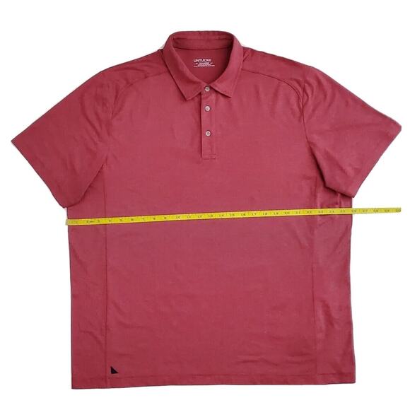 Untuckit Polo Shirt Mens Size‎ 2XL Red Stretch Wicking Short Sleeve Casual 31436 - Picture 7 of 7